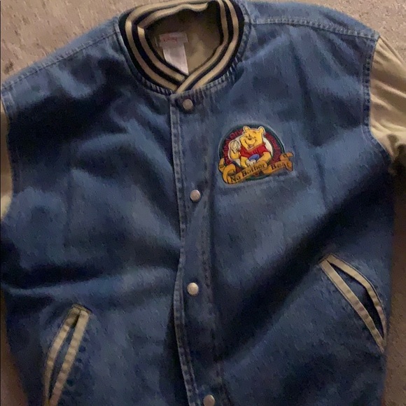 Disney Other - Disney Winnie the Pooh denim varsity jacket
